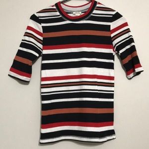 90s half sleeve ribbed shirt